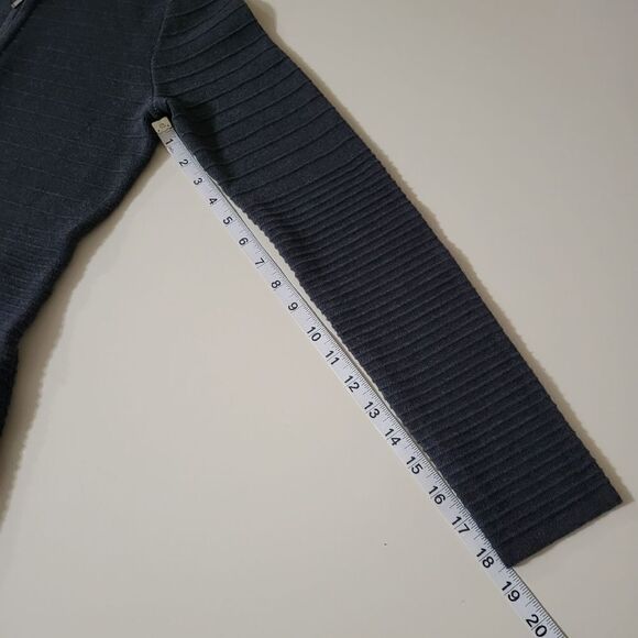 Calvin Klein Women's Charcoal Gray Long Sleeve Zip-Front Sweater Dress - Picture 12 of 16